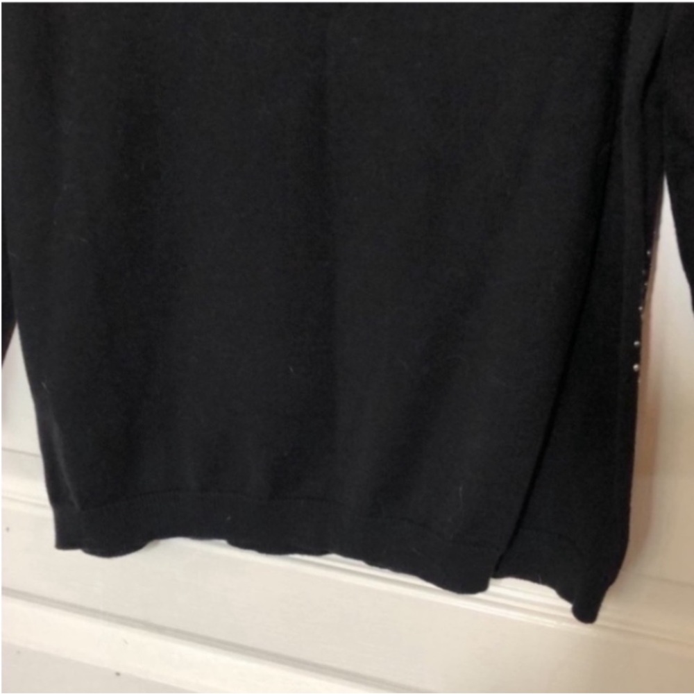Alfred Dunner Sweater Black Argyle Plaid Checkered Diamond Gems Metallic Knit PM - Picture 8 of 16